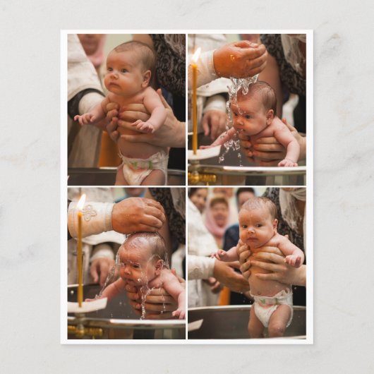 Papier Budget Photo Collage Croix Gold Script Baptême (Dos)