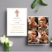 Papier Budget Photo Collage Croix Gold Script Baptême