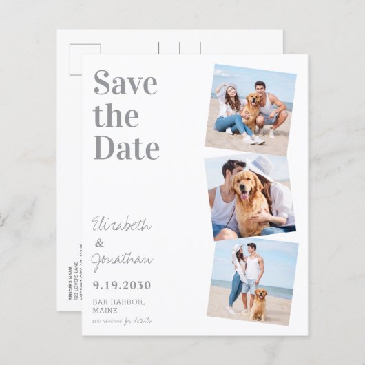 Papier Budget Photo Collage QR Code Mariage Enregistrer L (Devant / Derrière)