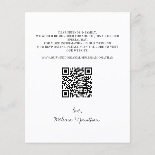 Papier Budget Photo Collage QR Code Mariage Enregistrer L (Dos)