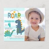 Papier Budget Photo Cute Dinosaur Boy Invitation Annivers (Devant)