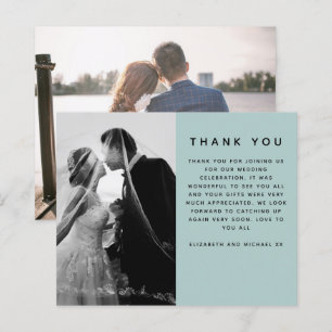 Papier BUDGET Photo de mariage remerciements Moderne Sage