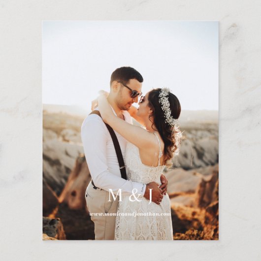 Papier Budget Photo de mariage verticale moderne noir et (Dos)