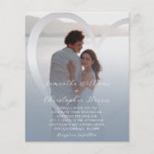 Papier Budget Photo Dusty Blue & Silver Heart QR Mariage (Devant)