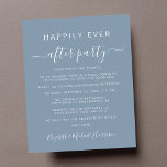 Papier Budget Photo Dusty Blue Wedding Invitation de réce<br><div class="desc">Élégant et économique, cet élégant salon bleu poussiéreux ou petit faire-part mariage et accueil ou fête. Sur le devant, "Happily Ever After Party" est écrit dans une simple typographie blanche et un script blanc élégant avec des swashes. Personnalisez votre faire-part matrimoniale et votre invitation et ajoutez vos noms dans un...</div>