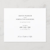 Papier Budget photo élégant mariage script enregistrer la (Dos)
