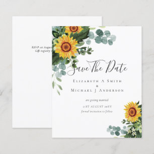 Papier BUDGET Photo Enregistrer Date Rustique SUNFLOWERS 