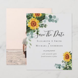 Papier BUDGET Photo Enregistrer Date Rustique SUNFLOWERS