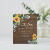 Papier BUDGET Photo Enregistrer Date Rustique SUNFLOWERS (Debout devant)