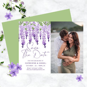 Papier Budget Photo Enregistrer La Date Mariage Wisteria