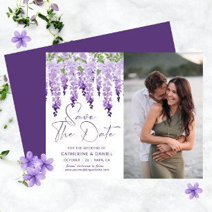 Papier Budget Photo Enregistrer La Date Mariage Wisteria