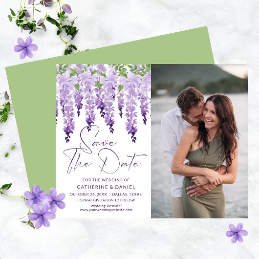 Papier Budget Photo Enregistrer La Date Mariage Wisteria