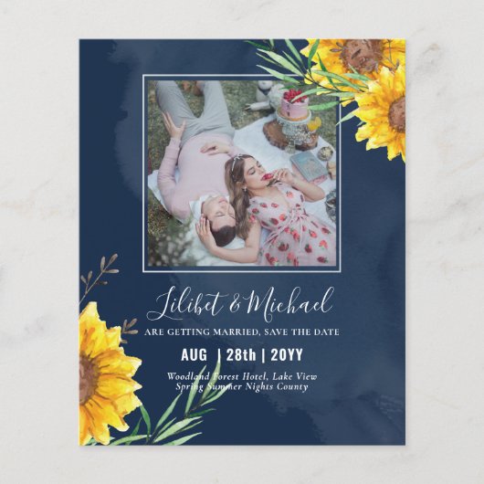 Papier BUDGET Photo Enregistrer la date ou le mariage Inv (Devant)