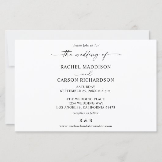 Papier Budget photo et calligraphie 3B Mariage horizontal (Dos)