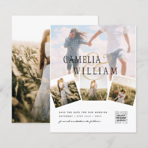 Papier Budget Photo Faire-part de mariage classique blanc