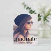 Papier Budget Photo Faire-part tendance noir de graduatio (Debout devant)