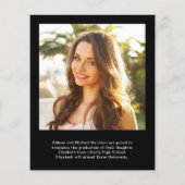 Papier Budget Photo Faire-part tendance noir de graduatio (Dos)