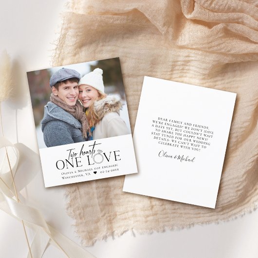 Papier Budget Photo Fiançailles Faire-part One Love