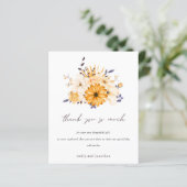 Papier Budget Photo Floral Jaune Merci Mariage (Debout devant)