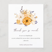 Papier Budget Photo Floral Jaune Merci Mariage (Devant)