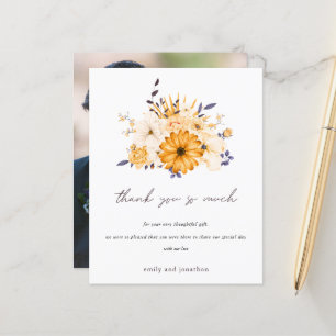 Papier Budget Photo Floral Jaune Merci Mariage
