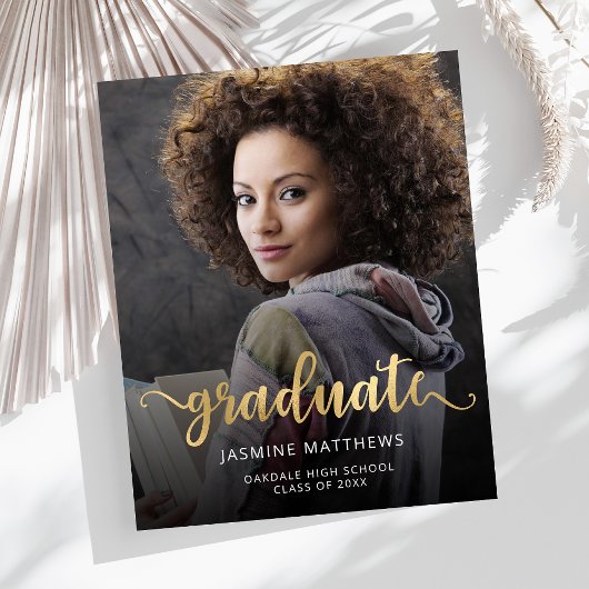 Papier Budget Photo Gold Script Grad Faire-part