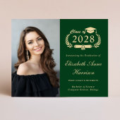 Papier Budget Photo Green College Graduation Faire-part