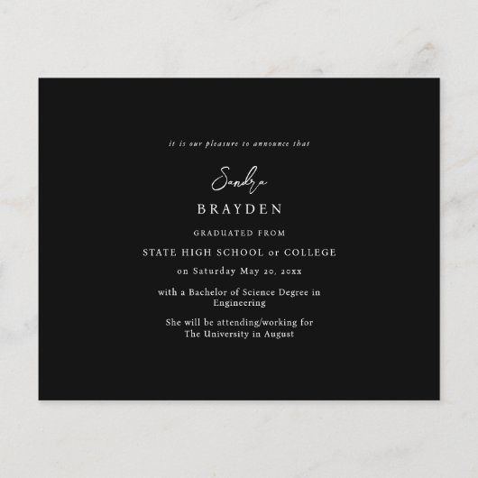 Papier Budget Photo H MOD Chic 5 Faire-part de graduation (Dos)