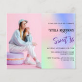 Papier Budget photo holographique rose Sweet 16 invitatio (Devant)