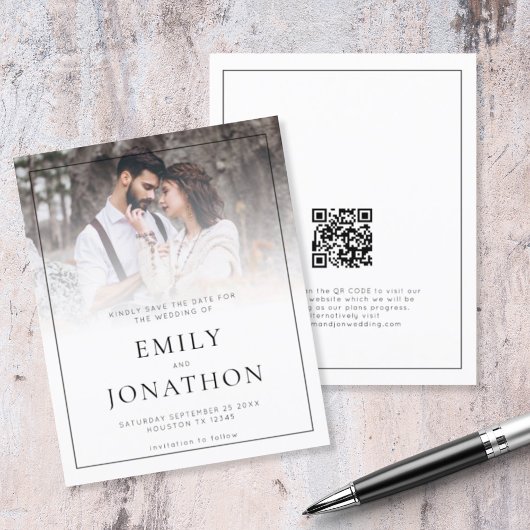 Papier Budget Photo Ligne QR Code Mariage Enregistrer La