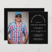 Papier Budget Photo Man 50e anniversaire fête Invitation  (Devant / Derrière)