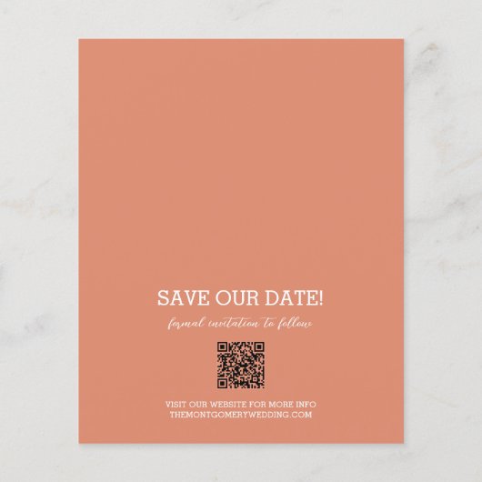 Papier Budget Photo Mariage Coral Enregistrer La Date (Dos)