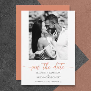 Papier Budget Photo Mariage Coral Enregistrer La Date