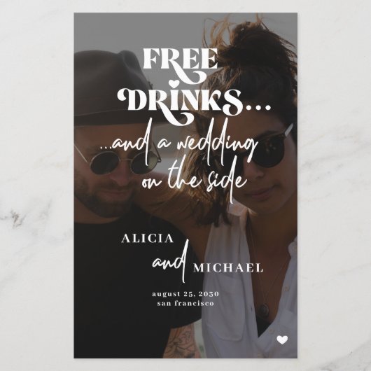 Papier Budget photo mariage décontracté QR enregistrer la (Devant)