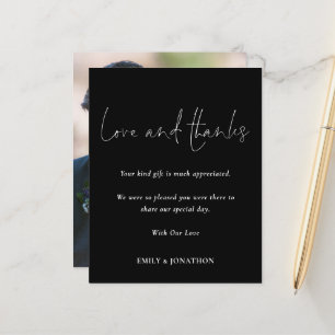 Papier Budget Photo Mariage Love Merci Script Black