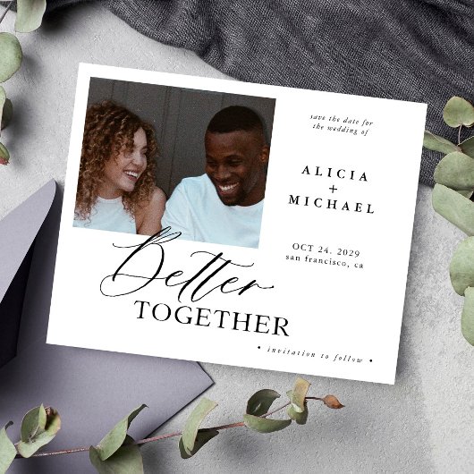 Papier Budget photo mariage moderne enregistrer la date