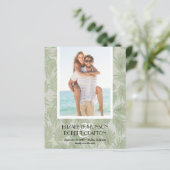 Papier Budget Photo Mariage Tropical Enregistrer La Date (Debout devant)