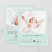 Papier Budget Photo Mint Baby Faire-part de naissance (Devant / Derrière)