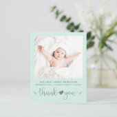 Papier Budget Photo Mint Baby Faire-part de naissance (Debout devant)
