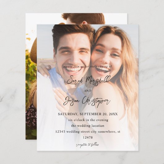 Papier Budget Photo moderne 7 Mariage vertical V2-C (Devant / Derrière)