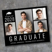 Papier Budget Photo moderne Black Graduation Faire-part