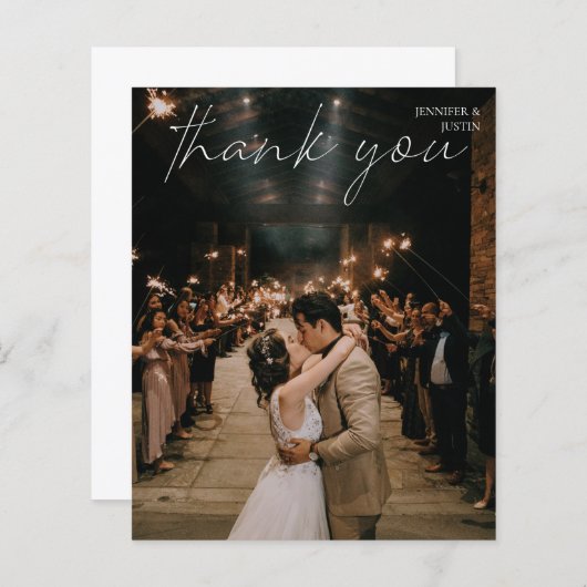 Papier Budget Photo Moderne Chic Écriture manuscrite Merc (Devant / Derrière)