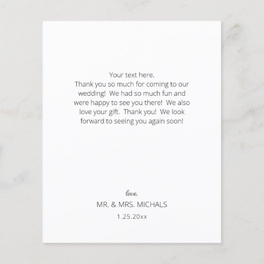 Papier Budget Photo Moderne Chic Écriture manuscrite Merc (Dos)