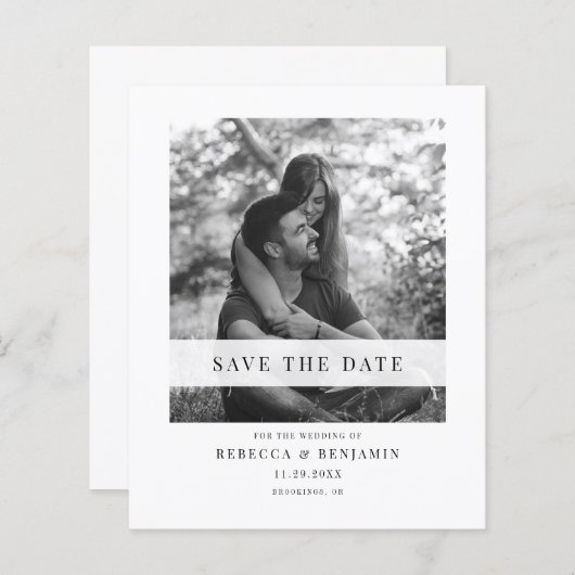 Papier Budget Photo Moderne Enregistrer la date Annonce (Devant / Derrière)