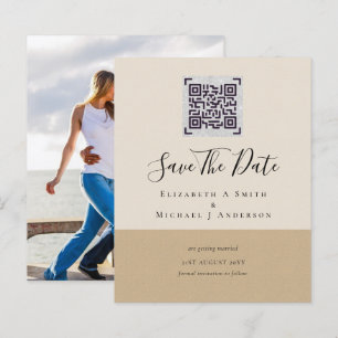 Papier BUDGET PHOTO Moderne ENREGISTRER LA DATE QR CODE R