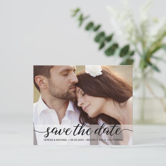 Papier Budget Photo moderne Enregistrer le script Date Ma (Debout devant)