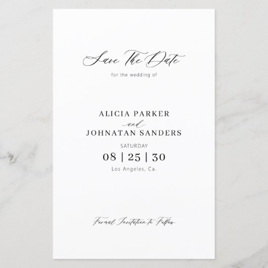 Papier Budget photo moderne mariage élégant enregistrer l (Dos)