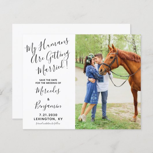 Papier Budget Photo Moderne Mariage Equin Enregistrer La  (Devant / Derrière)