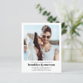 Papier Budget Photo moderne QR Code Faire-part de mariage (Debout devant)