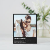 Papier Budget Photo moderne QR Code Faire-part de mariage (Debout devant)